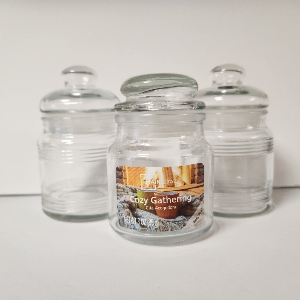 Lot of 3 Small Glass Jars with Lids